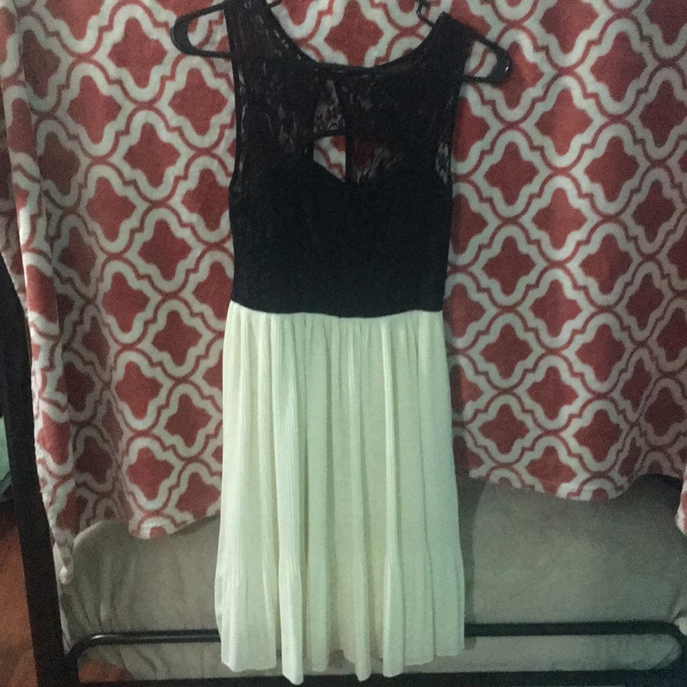 White and black dress